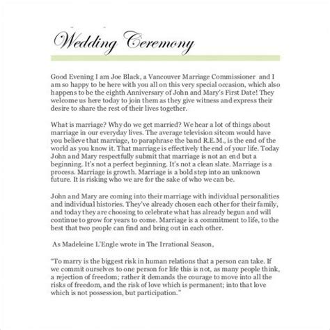 Pin By Gianina On Marriage Wedding Ceremony Programs Template Wedding Ceremony Wedding