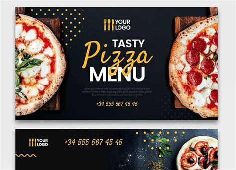 Free Pizza Restaurant Covers Banners Set Psd Stockpsd