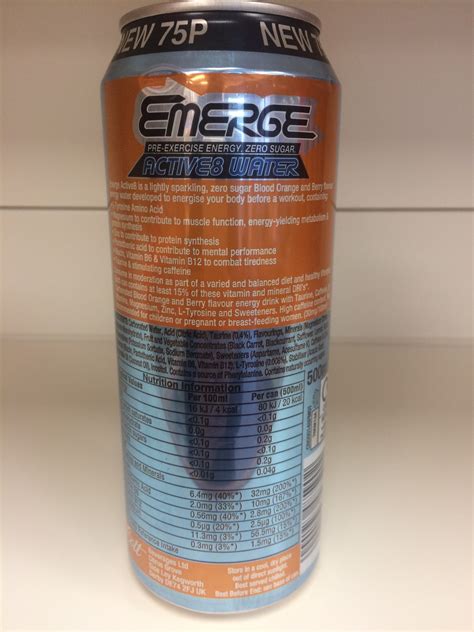 Emerge Blood Orange And Berry Lightly Sparkling Energy Drink 500ml Low