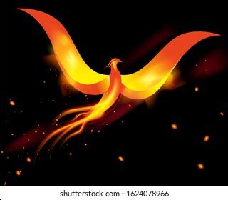 Flaming Phoenix Bird Vector Illustration Stock Vector Royalty Free