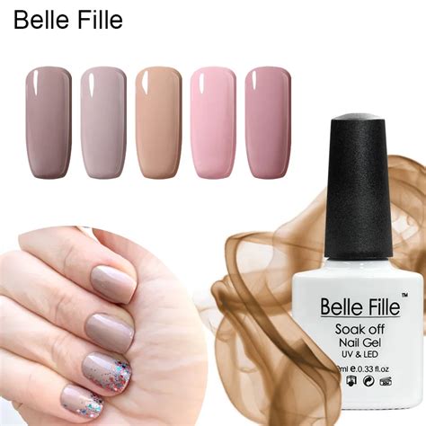 Belle Fille Nude Pink Gel Polish Nail Art Color Coat UV Gels Lacquer