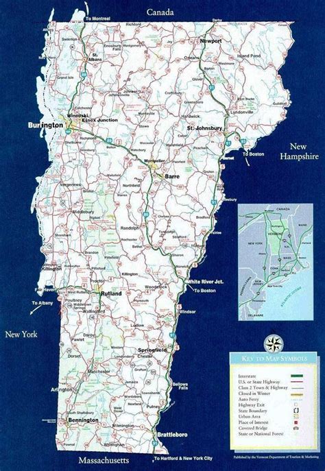 Vermont Obtain A Free Full Sized Vermont State Highway Map Write The