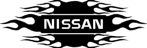 Flaming Nissan Logo Decal Sticker Around Style