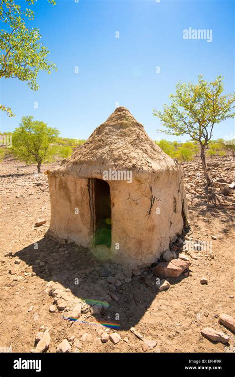Africa Namibia Himba Tribe Village Structure In Himba Village Stock
