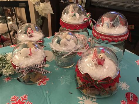 Snow Globe Mason Jar Toppers Filled With Dog Treats Or Candies