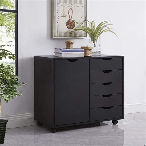 Naomi Home Amy 5 Drawer Office Storage Cabinet With Shelves