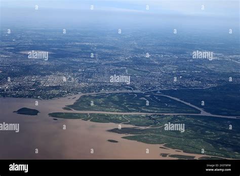 The Aerial View Of Buenos Aires Suburbs By La Plata River The Widest