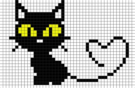 Cat Pixel Art Minecraft Pixel Art Pixel Art Grid Pixel Art