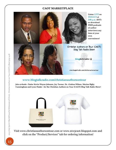 Christian Authors On Tour Caot Digital Program Booklet For The Harlem