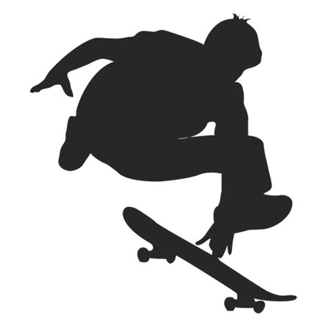 Diseño Png Y Svg De Skateboard Saltando Silueta 1 Para Camisetas