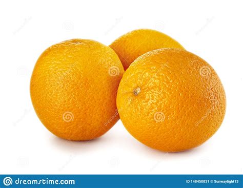 Whole Fresh Orange Fruit Isolated Front View Stock Image Image Of