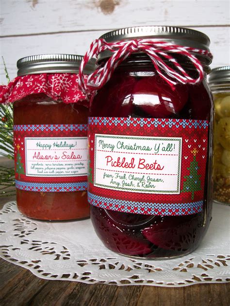 Custom Home Knit Christmas Rectangle Canning Labels For Holiday Jars