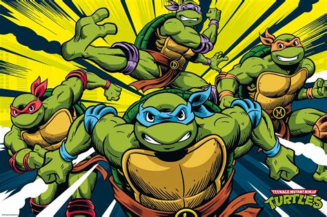 Poster Teenage Mutant Ninja Turtles Turtles In Action Wall Art