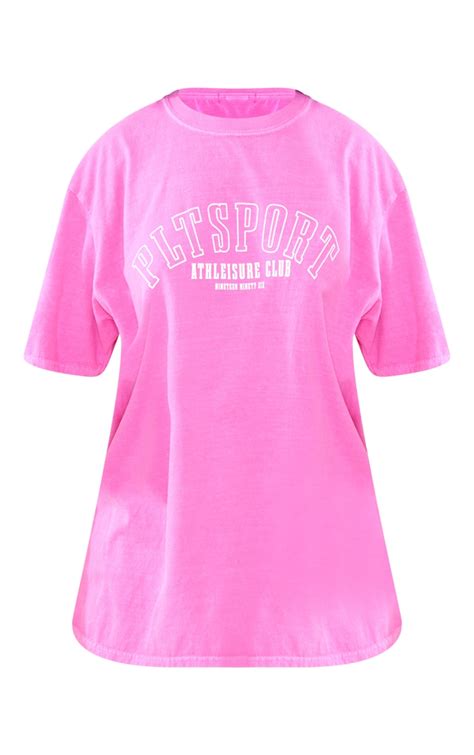 Plt Petite Bright Pink Oversized T Shirt Prettylittlething Ie