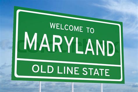 Welcome To Maryland State Road Sign Stock Image Colourbox