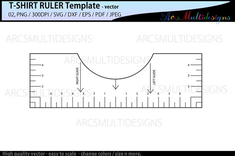 T-Shirt Alignment ruler svg template By ArcsMultidesignsShop
