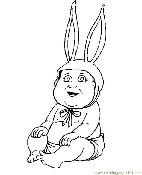 Baby Easter Bunny Coloring Page Free Holidays Coloring