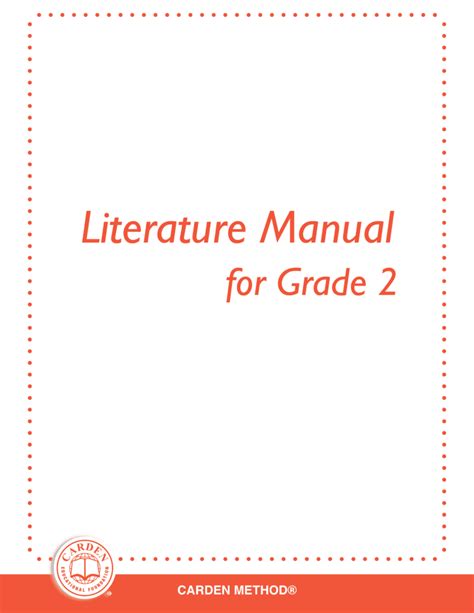 Literature Manual For Grade 2 The Carden Educational Foundation