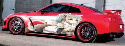 Sexy Anime Girl Colored Side Vinyl Anime Car Graphics