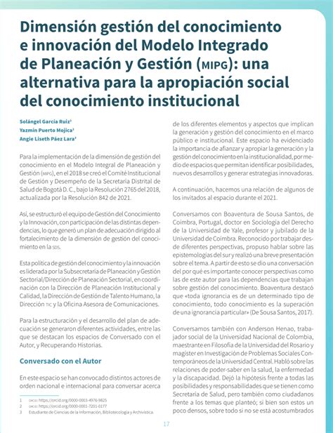 Pdf Dimensión Gestión Del Conocimiento E Innovación Del Modelo