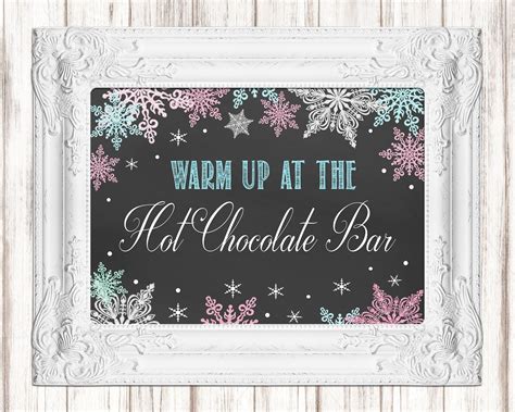 Hot Chocolate Bar 8x10 Printable Sign Winter Wonderland Party Sign