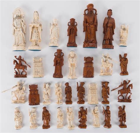 Chinese Ivory Chess Set 20th Century Games And Puzzles Recreations