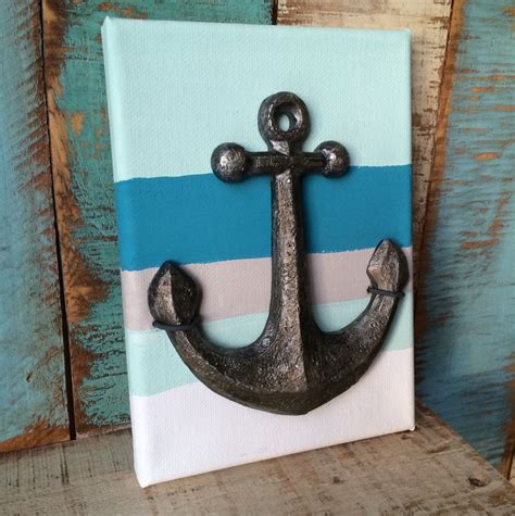 Anchors Away Handmade Mixed Media Painted Canvas Canvas Painting