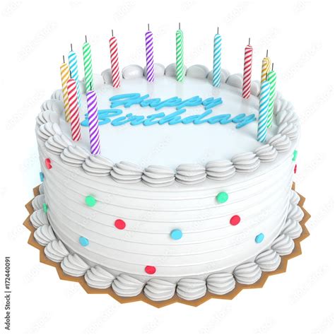3d Illustration Of A Birthday Cake Stock Photo Adobe Stock