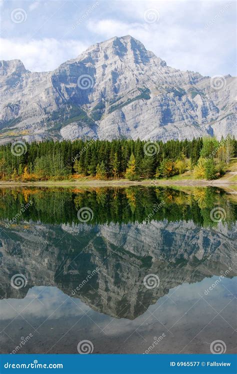 Lake And Mountain Reflections Stock Image Image Of Color Canadian