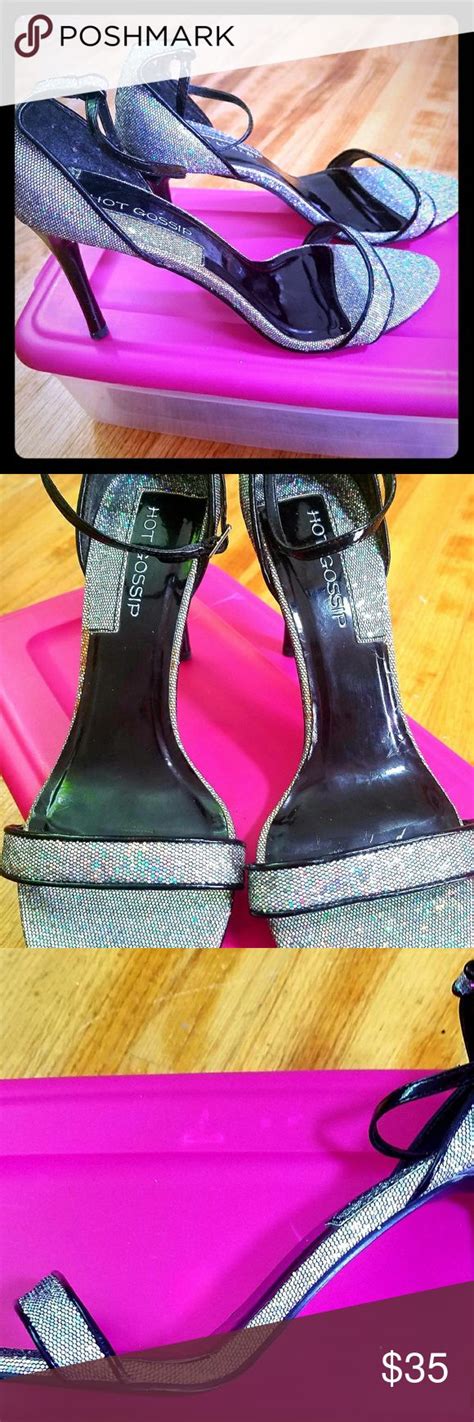 Hot Gossip Sequin Silver Heel In Size 10 Silver Heels Heels Gorgeous Shoes