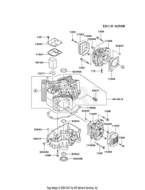 Kawasaki Fh500v Fs10 4 Stroke Engine Fh500v Parts Diagram For Cylinder