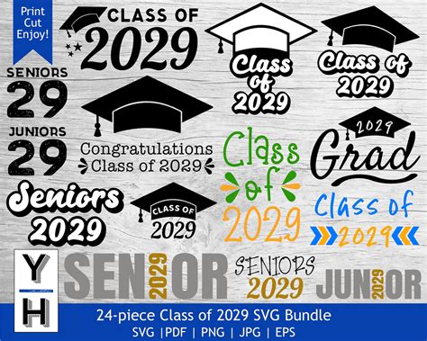 Class Of 2029 Svg Bundle Senior 2029 Svg Seniors Png Etsy Australia