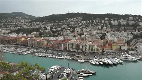 Aerial View Harbor Villefranche Sur Mer Stock Footage Video 100