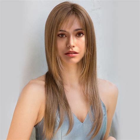 39 Off Long Inclined Wispy Bang Layered Straight Synthetic Wig Rosegal