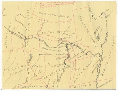 Montgomery County Ny 1790 Boundaries Map Genealogy