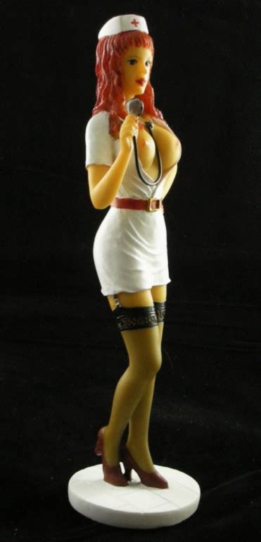 Erotic Nurse Figurine Female With Exposed Boobs Statue Big Breaths