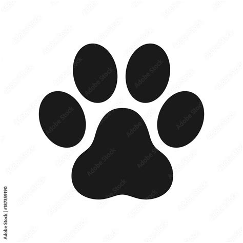 Paw Icon Dog Paw Cat Paw Logo Footprint Vector Illustration Stock