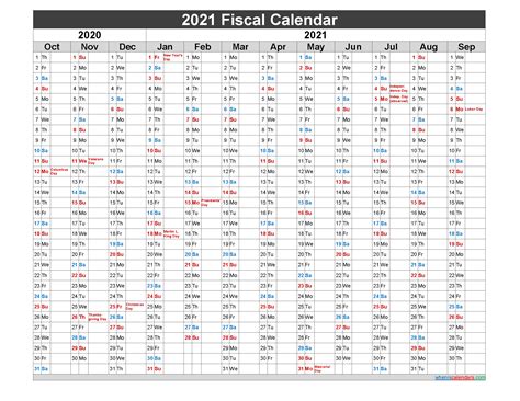 2021 Fiscal Calendar Template Nofiscal21y50