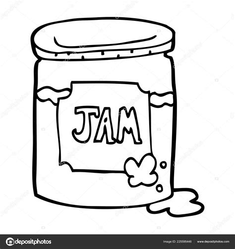 Line Drawing Cartoon Jam Pot Stock Vector Image By ©lineartestpilot