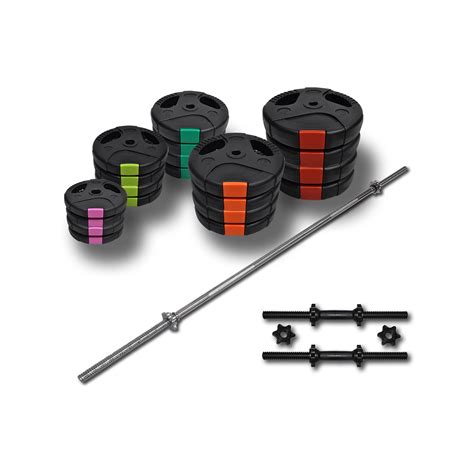 115kg - 45cm Dumbell & 180cm Barbell Weight Set-Total 105kg Ez Grip