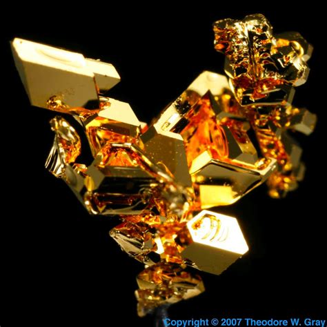 Vapor Deposited Crystal A Sample Of The Element Gold In The Periodic Table