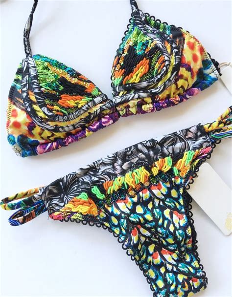 New Agua Bendita Swimwear Bendito Fire Bikini Set Size S Sexiezpicz