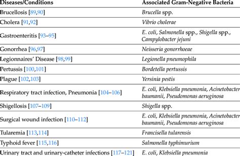 Major Gram Negative Bacteria Pathogens As Causative Agents Of Bacterial Download Scientific