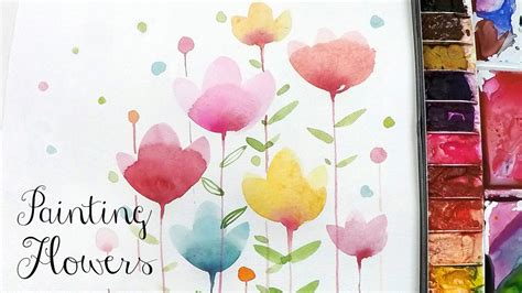 Some of watercolour tutorials are done using the computer while others are done with paint and brush in hand. LVL2 Painting Easy Simple Flowers, Watercolor painting ...