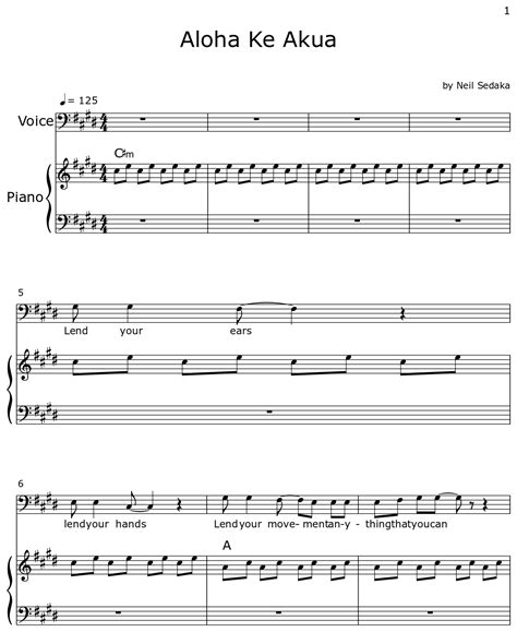 Aloha Ke Akua - Sheet music for Piano