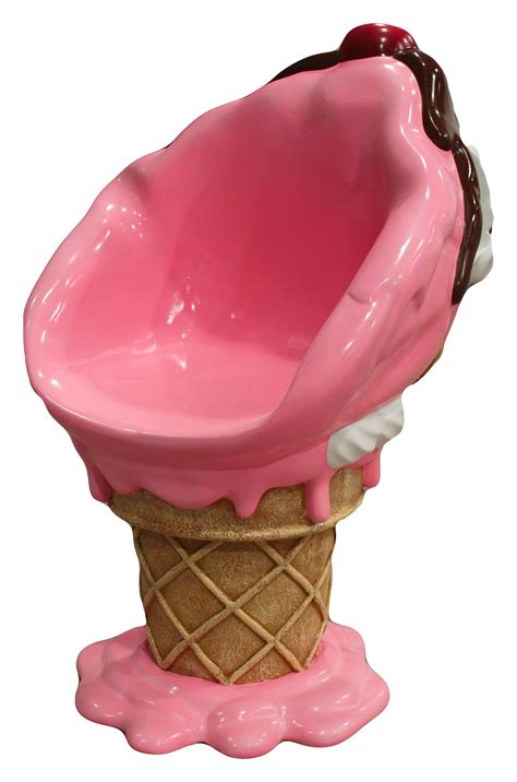 Ice Cream Chair With Strawberry Chocolate Chip And Cherry Top Ice