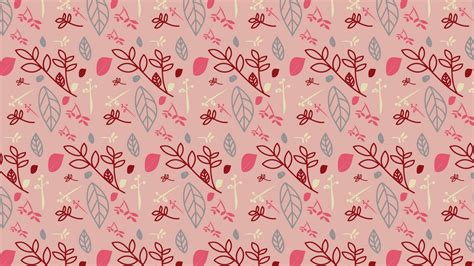 Download Wallpaper 1280x720 Pattern Branches Leaves Pink Hd Hdv