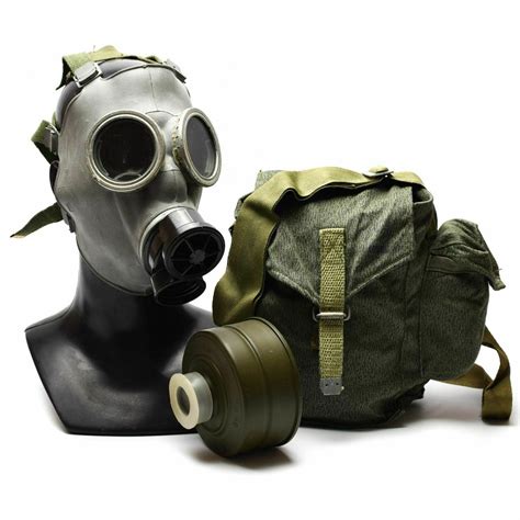 Cold War Era Polish Gas Mask Mc 1 Genuine Respiratory Full Kit Olive