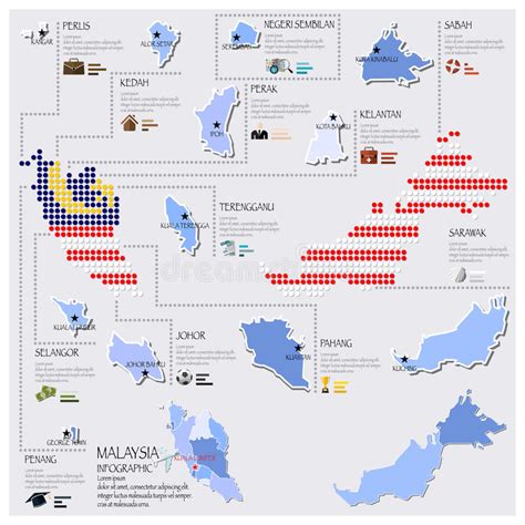 It's high quality and easy to use. Dot And Flag Map Of Malaysia Infographic Design Stock ...