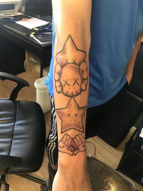 Chris Brown Kaws Tattoo Forearm Tattoos Sleeve Tattoos Half Sleeve